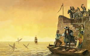 Partenza di Giacomo II (guazzo su carta) da James Edwin McConnell
