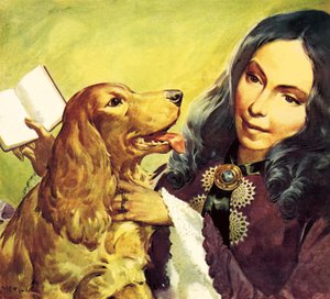 Elizabeth Barrett Browning e il suo cocker spaniel Flush da James Edwin McConnell
