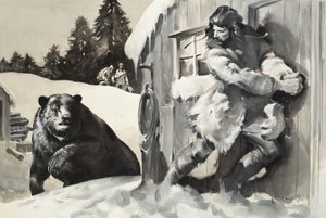 Orso Grizzly (gouache su carta) da James Edwin McConnell