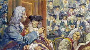 Sir Robert Walpole una volta scommise una ghinea sulla sua accuratezza classica, e perse (guazzo su carta)