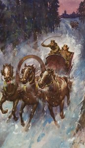 Sleigh Ride (gouache su carta) da James Edwin McConnell