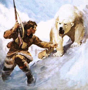 Vilhjalmar Stefansson attaccato da un orso polare da James Edwin McConnell