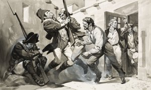 William Scoresby evade dalla prigione spagnola (gouache su carta)