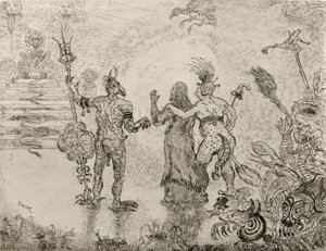 I diavoli Dzitts e Hihanox conducono Cristo agli inferi da James Sidney Ensor