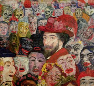Il mio ritratto circondato da maschere da James Ensor