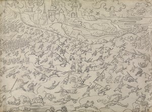 I mercenari dissoluti (matita su carta) da James Ensor