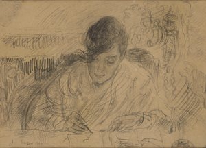 Donna che scrive una lettera (sorella di Ensor) da James Ensor