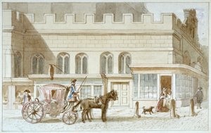 Vetrine vicino a St Dunstan-in-the-West, Fleet Street, Città di Londra, 1820 da James Findlay