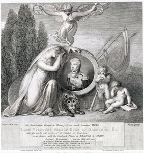 Disegno iconico in memoria del nostro defunto eroe Lord Visconte Horatio Nelson (1758-1805) da James Fittler