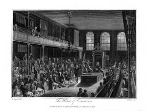 La Camera dei Comuni, Londra, 1804 da James Fittler