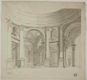 Interno della chiesa a cupola da James Gandon