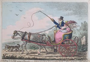 Un Cockney e sua moglie in viaggio verso Wycombe, pubblicato da Hannah Humphrey nel 1805 da James Gillray