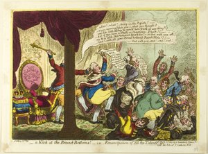 Un calcio al Broad Bottoms da James Gillray