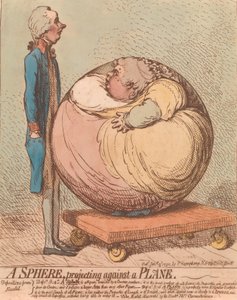 Una sfera, proiettata contro un piano, 3 gennaio 1792 da James Gillray