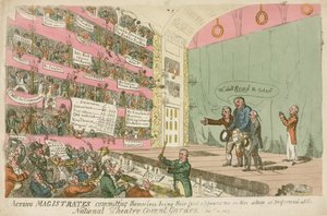 Magistrati in azione che si impegnano, alla loro prima apparizione al National Theatre Covent Garden, 1809