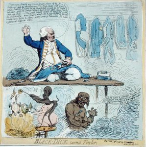 Black-Dick diventato sarto da James Gillray
