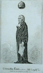 Consigliere Ego - cioè piccolo io stesso io da James Gillray