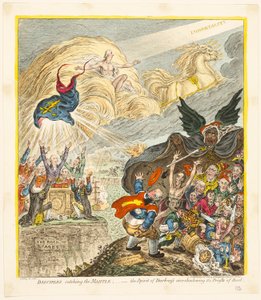 Discepoli che prendono il mantello da James Gillray