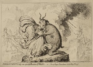 Incantesimi visti di recente sulle montagne del Galles o "Riconciliazione di Shon-ap-Morgan con la principessa delle fate" da James Gillray