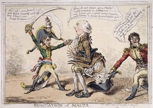 Evacuazione di Malta, pubblicato da Hannah Humphrey nel 1803