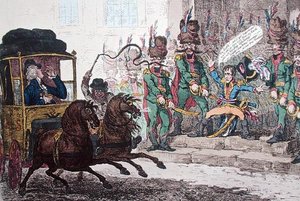 Nonchalance tedesca, o la vexazione di Little Boney, o il viaggio diplomatico recente attraverso Parigi da James Gillray