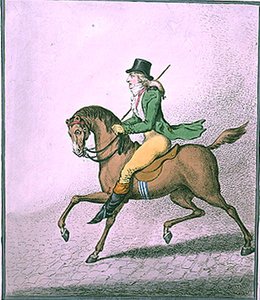 Come cavalcare con eleganza per le strade, pubblicato da Hannah Humphrey nel 1800 da James Gillray