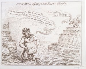 John Bull offre a Little Boney un gioco leale, pubblicato da Hannah Humphrey nel 1803