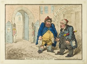Incontro tra sfortunati citoyen da James Gillray