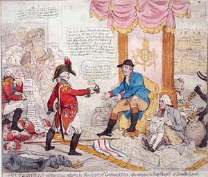 Il ritorno vittorioso di Pantagruel alla corte di Gargantua dopo aver estirpato i Soup-Meagres di Bouaille Land, pubblicato da Hannah Humphrey nel 1794 da James Gillray