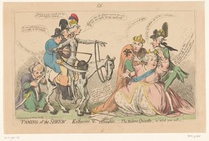 Pitt che spaventa Caterina la Grande come Don Chisciotte, 1791 da James Gillray