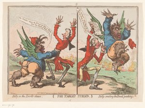 Caricatura di William Pitt e Charles Fox, 1797 da James Gillray