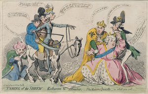 La bisbetica domata: Katherine e Petruchio, o Il moderno Don Chisciotte, pubblicato da S.W. Fores nel 1791