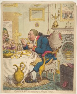Temperanza che gode di un pasto frugale da James Gillray