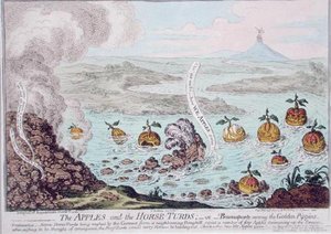 Le mele e le palline di cavallo, o Buonaparte tra i Golden Pippins da James Gillray