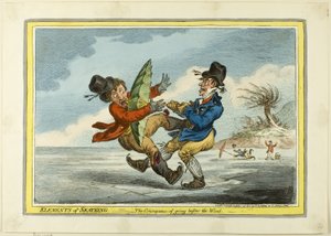 Gli elementi del pattinaggio: La conseguenza di andare davanti al vento da James Gillray