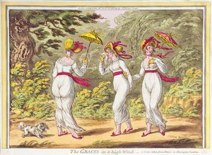 Le Grazie in un forte vento, una scena presa dalla natura nei Kensington Gardens, pub. da Hannah Humphrey, 1810