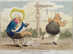 Il bollitore che fischia alla pentola di porridge, pubblicato da P.J. Leatherhead nel 1782