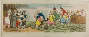 Lo sbarco di Sir John Bull e la sua famiglia a Boulogne sur mer da James Gillray