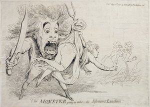 Il mostro che va a prendere il suo pranzo pomeridiano, pubblicato da Hannah Humphrey nel 1790
