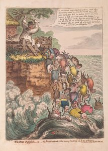 I maiali posseduti: o la cucciolata a fondo largo che corre a capofitto nel mare della perdizione, pub. 1807 da James Gillray