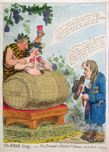 Il dazio sul vino, o Il trionfo di Bacco e Sileno con la rimostranza di John Bull, pubblicato da Hannah Humphrey nel 1796 da James Gillray
