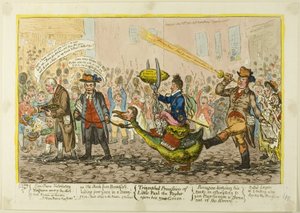 Processione trionfale di Little-Paul-The Taylor sulla sua nuova oca da James Gillray