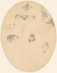 Studi di cani e un ragazzo seduto [recto] da James Goodwyn Clonney