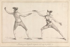 Posizione per la guardia in quarta e il colpo di quarta