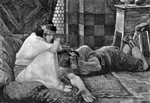 Sansone rivela il suo segreto a Dalila - Bibbia da James Jacques Joseph (after) Tissot