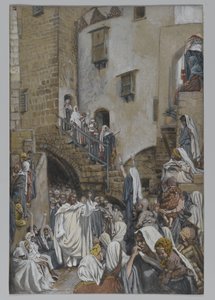 Una donna grida nella folla, illustrazione da La vita di Nostro Signore Gesù Cristo, 1886-94