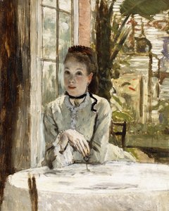 Una donna in un interno elegante da James Jacques Joseph Tissot