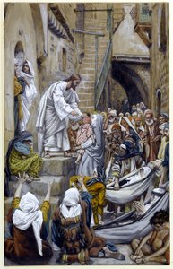 E tutta la città si radunò alla porta, illustrazione per La vita di Cristo da James Jacques Joseph Tissot