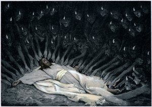 Angeli che assistono Gesù dopo che il diavolo lo ha lasciato, 1897 da James Jacques Joseph Tissot