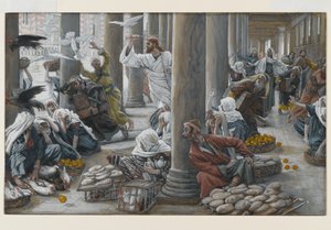 Cristo scaccia i venditori dal tempio, illustrazione per La vita di Cristo, c.1884-96 da James Jacques Joseph Tissot